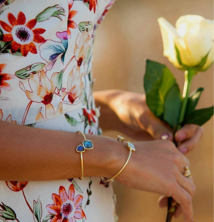 CILA Design Armbånd w/ Labradorite, Gold Electroplated