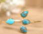 CILA Design Armbånd w/ Copper Turquise , 4 Blade Design, Gold Electroplated
