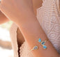 CILA Design Armbånd w/ Labradorite , 4 Blade Design, Gold Electroplated