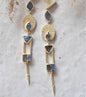 CILA Aria Long Drop Earrings w/ LABRADORITE , 18K Goldplated