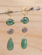 CILA Long Design Earrings w/ Topaz, , Labradorite, Aventurine, Green Tourmaline Hydro , 18K Goldplated