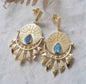 CILA "Evil Eye" Drop Design Earrings w/ Labradorite , 18K Goldplated