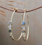 CILA Big Ring Earrings w/ Labradorite , Moonstone 18K Goldplated