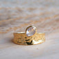 HÅndlaget, Designring med Rose Quartz i tykt ringdesign 18 K Gold Electroplated.