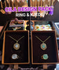 KAMPANJE NATURAL STONE JEWELRY PACK ( CILA 18K Goldplated Medalion Necklace + MICCI Design Ring w/Natural Stone )