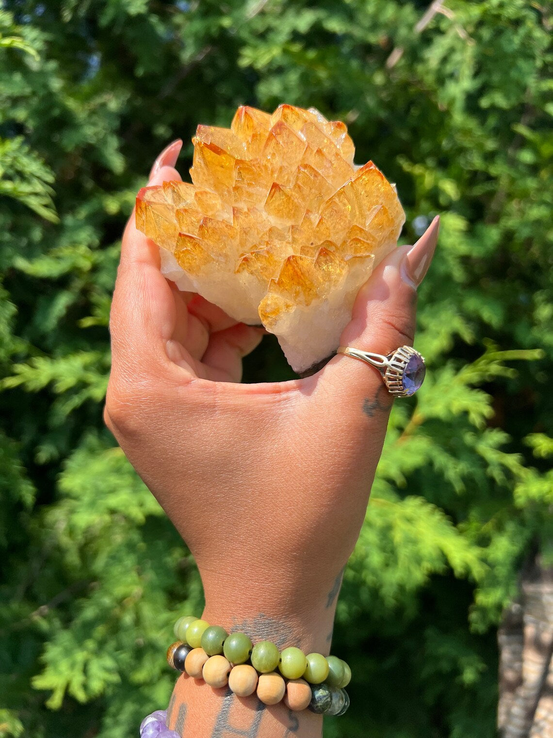 Superflott og vakker Brazilian Citrine ( Heated ) Cluster, ca 500gram