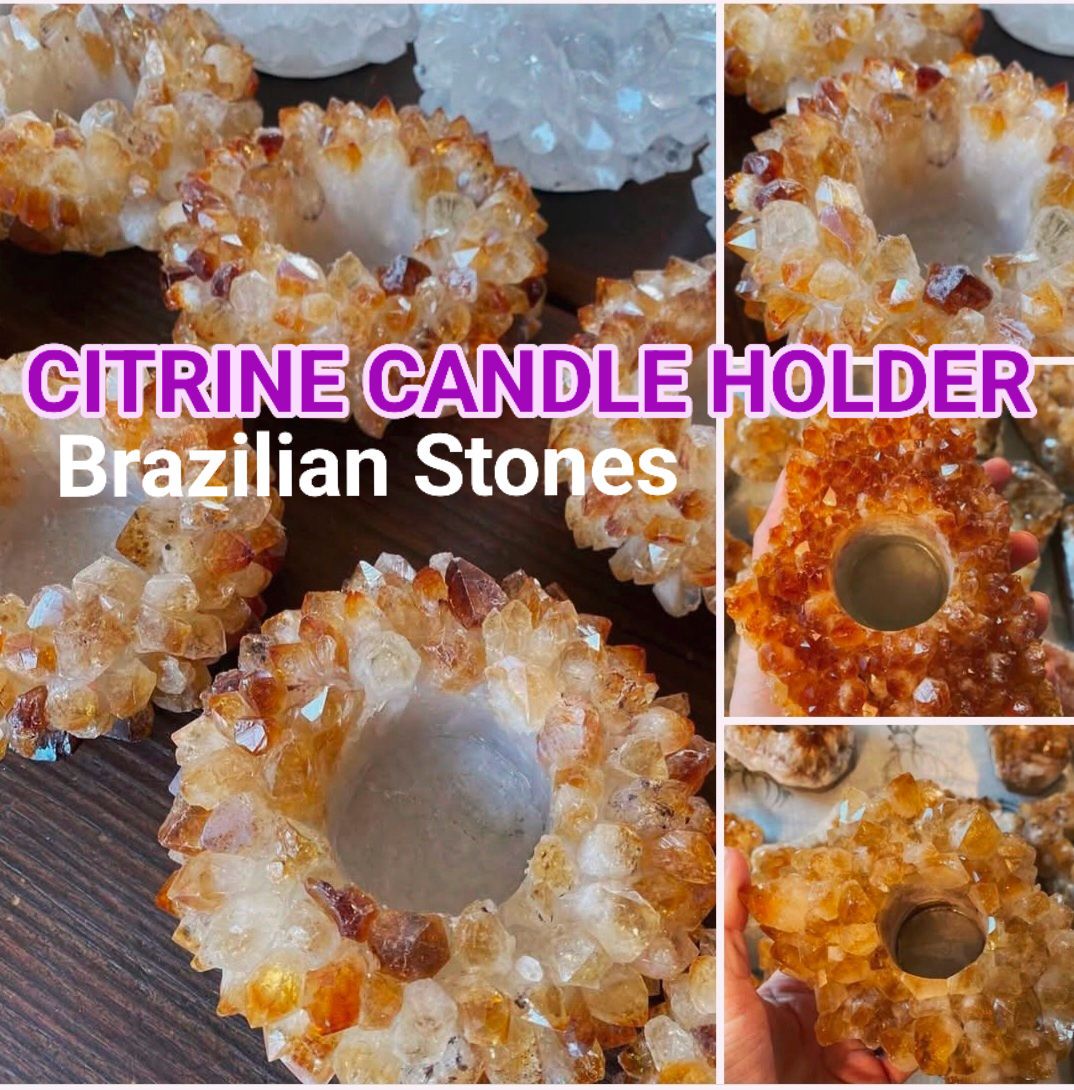 Superflotte Brazilian Citrine ( heated ) Rosett Telysdekorasjoner ca 10cm