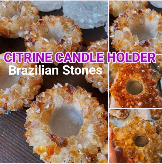 Superflotte Brazilian Citrine ( heated ) Rosett Telysdekorasjoner ca 10cm