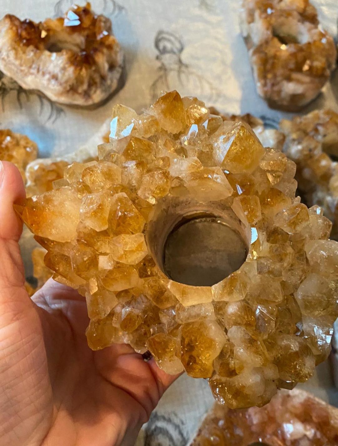 Flotte Brazilian Raw Citrin ( heated ) Cluster telysdekorasjon ca. 10 - 12cm.. inntil 1KG