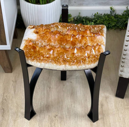 HIGH QUALITY BRAZILIAN CITRINE ( Heated ) CLUSTER GEODE COFFEE / SOFA TABLE, 27KG - 37x31x13cm - Høyde 40cm