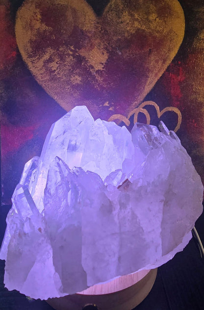 Brazilian Clear White Quartz Cluster , 1.3kg - 13x10cm