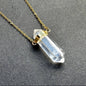 Clear Quartz kjede m/ spissanheng, Goldplated
