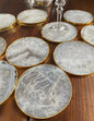 White Salt Brazilian Agate 24ct Gold Edge, Gilded, Microcrystalline Quartz Premium Coasters (Set of 4)