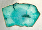 Vakker, hÅndlaget XL ( 28x18cm ) Aqua Turquise Agat Coaster decorskive med gullbelagt kant fra India