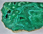 Vakker, hÅndlaget XL ( 28x18cm ) Grønn Agat Coaster decorskive med gullbelagt kant fra India
