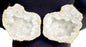 XLarge Sparkly Coconut White Quartz Marocco Geode ( par ), ca. 3000gram, 17.5x15cm inkl. 2 stk. stativer
