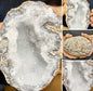 Very Sparkling Coconut White Quartz Mexican Trancas Geode ( par ), ca. 1200gram, 13cm