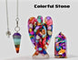 Nye 3 pcs Krystallsett ( Pendel, Engel , Tårnkrystall ) , Resin & Chakra Colorful Stones