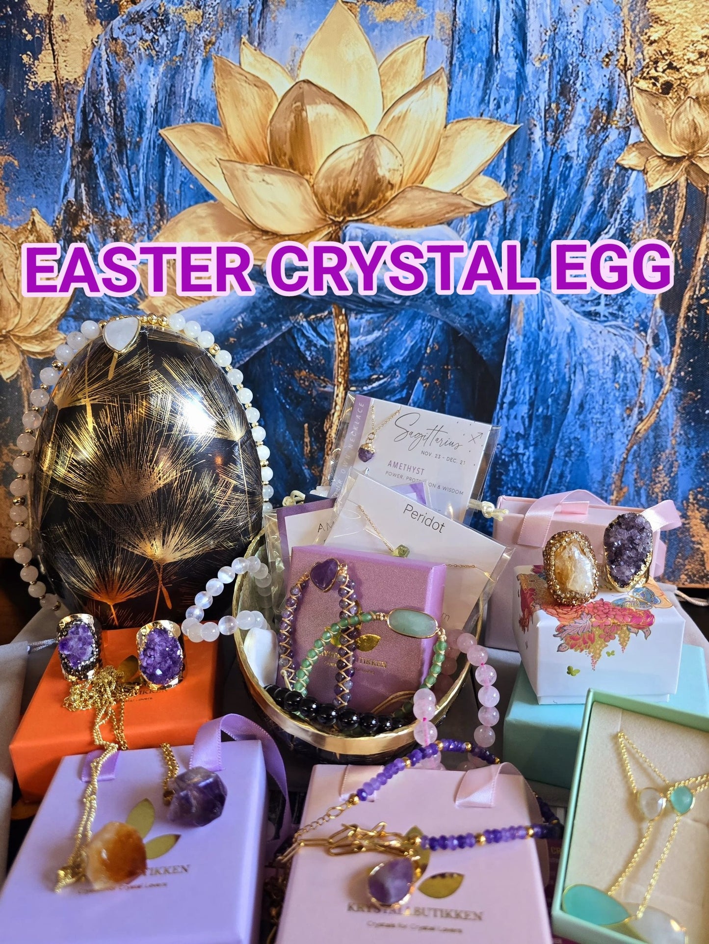 MAGIC CRYSTAL JEWELRY EASTER EGG 2025 LARGE SIZE + Crystal Dreamcatcher ( Verdi Kr.4000,- )