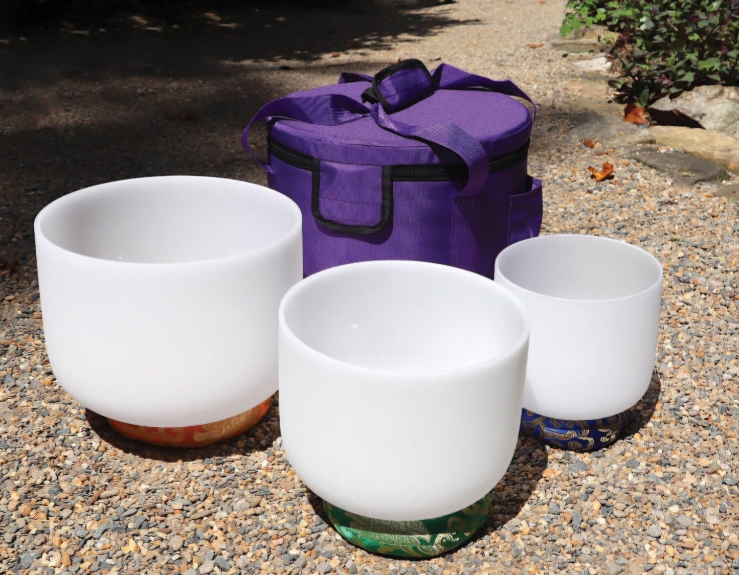3 PCS Crystal Singing Bowls Set 432Hz "7,9,11" - White Quartz Sound Bowls - Including Mallets & Carrying Bags, 3 White Quartz Bowls