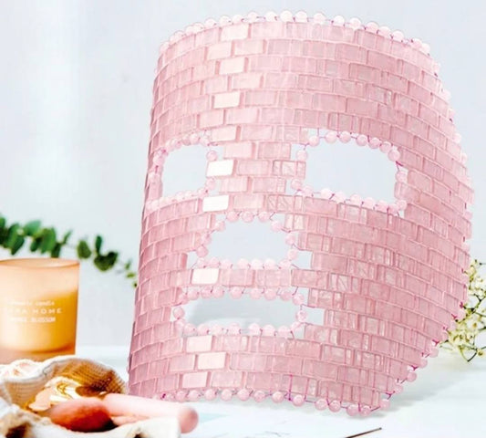Premium A - Grade Heldekkende håndlaget Rose Quartz Face Mask / Ansiktmaske