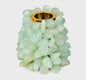 New 2023 Design / Vakker hÅndlaget Grønn Jade Quartz Lysestake, ca. 8x8cm høye