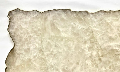Vakker, hÅndlaget XLarge ( 28x18cm ) Hvit Agat Coaster decorskive med gullbelagt ( Gold Electroplated )  kant