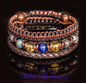 Trendy og Exclusivt Triple Shambhala ArmbÅnd, Triple Set Lapis Lazuli, Citrine, Larvikite og Jasper gemstone, justerbare