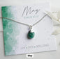 Nytt OVAL Birthstone Designkjede, Gold Electroplated, Mai - Emerald, 8x14mm