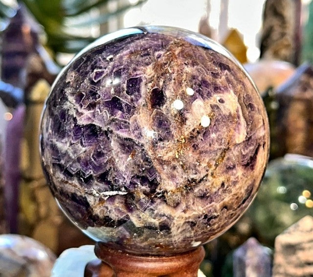 XL Ametyst Chevron Sphere ( Kule ) AAA Kvalitet, ca. 100mm, 1.3 -  1.5kg