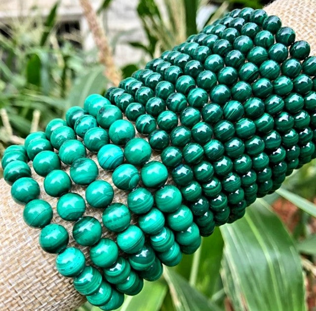 Enkelt og fleksibelt steinarmbÅnd, naturlig Malakitt