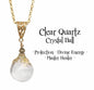 Nye, hÅndlagede Clear Quartz Ball Anheng m/kjede , Silverplated ~ PROTECTION ~ DIVINE ENERGY ~ MASTER HEALER ~