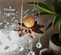 New 2024 Lotus Rainbow Crystal Suncatcher w/ Orange Calcite Quartz 21mm Sphere