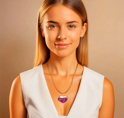 New 2025 Brazil Gem Pink Rhodonite Heart Shape Necklace & Earring Set 18K Gold Plated
