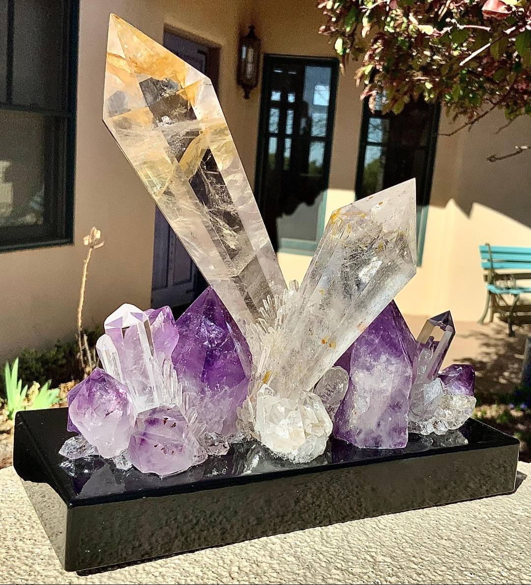 Fantastisk håndlaget QUARTZ CRYSTAL Lysdekorasjon -“ HIGHER CLARITY ” - Vario Color Led Lightning