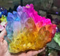 Trendy Aura Quartz Clustre , Mixed Color, behandlet naturlig Quartz, Medium 500 - 600 Gram