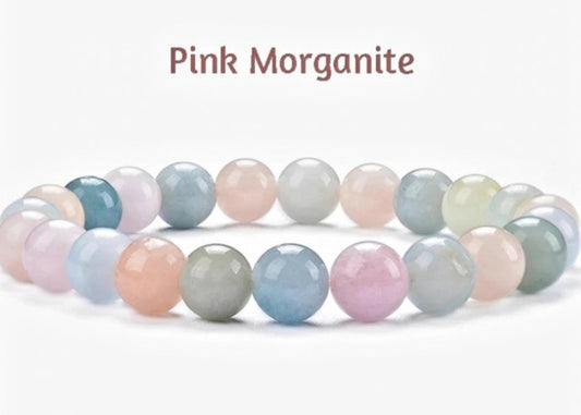 Enkelt og fleksibelt steinarmbÅnd, Pink Morganite