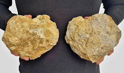 XLarge Sparkly Coconut White Quartz Marocco Geode ( par ), ca. 3000gram, 17.5x15cm inkl. 2 stk. stativer