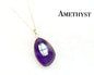 Nye, vakre Ametyst  Designkjeder, Gold Electroplated - 30x20mm Tear Drop Design