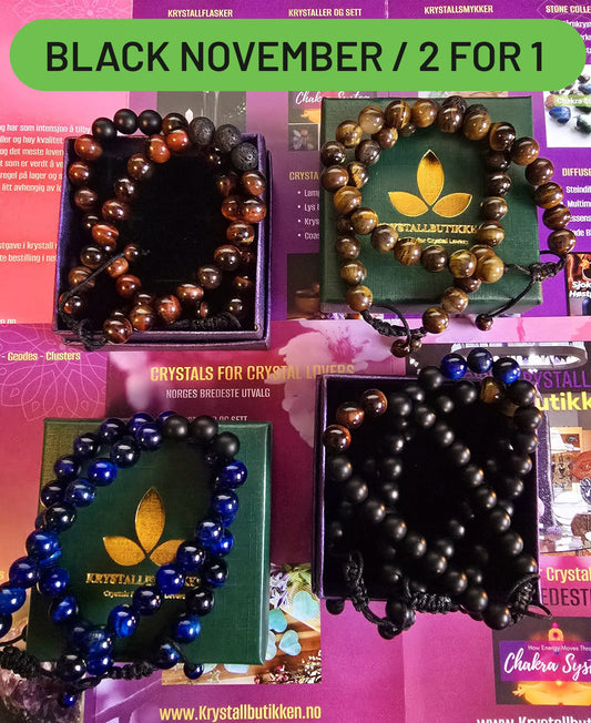 DUO Kampanje / Enkle Chambhala Agat & Tigereye Bracelets