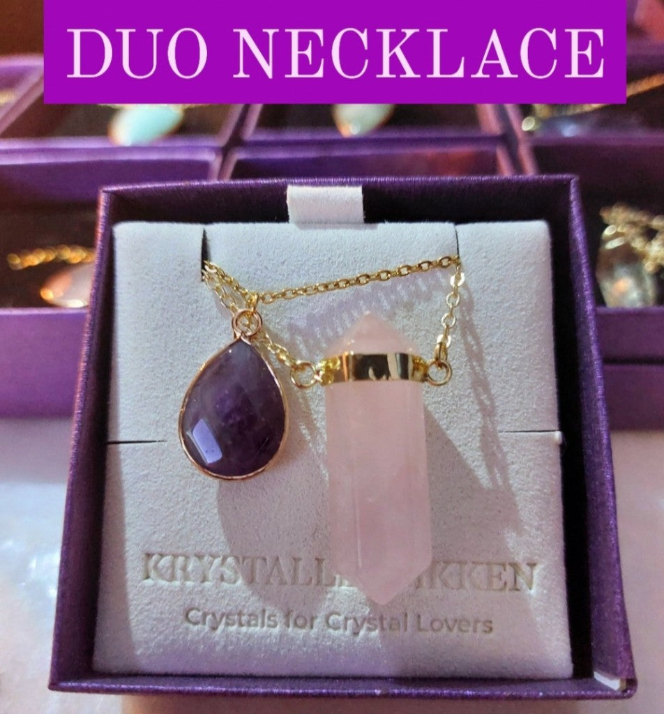 DUO SUPERDEALS  2 - 1 KAMPANJE  / 2 stk. Krystallkjeder Gold Electrolplated - 11 Design