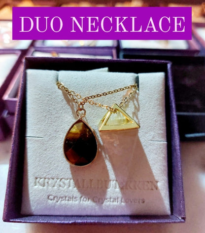 DUO SUPERDEALS  2 - 1 KAMPANJE  / 2 stk. Krystallkjeder Gold Electrolplated - 11 Design