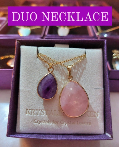 DUO SUPERDEALS  2 - 1 KAMPANJE  / 2 stk. Krystallkjeder Gold Electrolplated - 11 Design