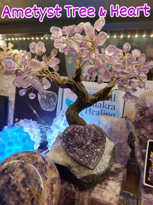 DUO EXCLUSIVE AMETYST CRYSTAL PACK  ( Crystal Tree + Heart)
