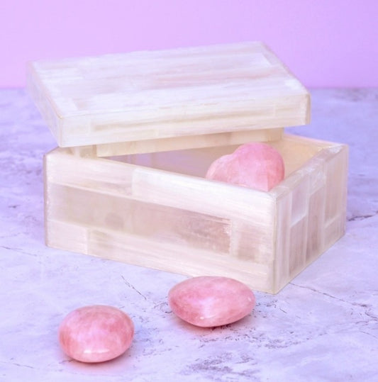 Selenite Quartz Jewelry Box , 15x10x7.5cm