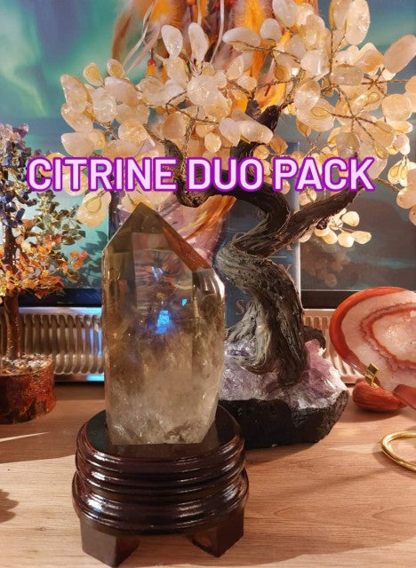 EXCLUSIVE Citrine ( Heated ) + Clear Quartz  6KG DUO PACK ( Tree + Tower )
