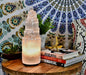 Stor Selenitt TÅRNLAMPE 22x7.5cm m/Trebase, Oppladbar, Touch Control og Remote Control, LARGE
