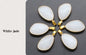 Nye, vakre White Jade Stone Designkjeder, Gold Electroplated - 30x20mm Tear Drop Design
