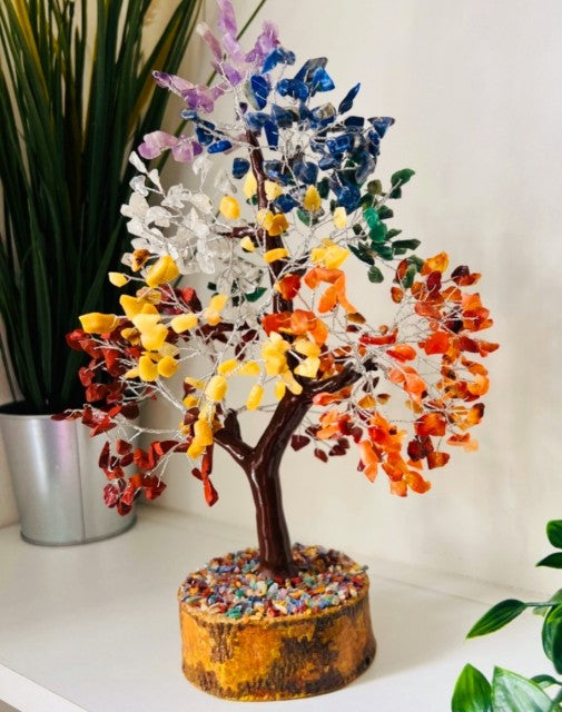 NYHET ! STORE FENG SHUI KRYSTALL LYKKETRE ...  7 Chakra 25 - 30CM, 500 Chips Krystaller