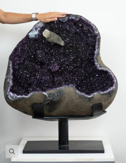 Magnificent Massive Natural Uruguay Amethyst Geode with Unique Calcite Specimen - AWS1453, 80x73x30cm